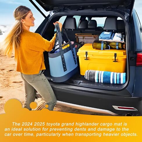 AOMSAZTO Cargo Mat Compatible with 2024 2025 2026 Toyota Grand Highlander: Cargo Liner with Backrest Mat 2-in-1 - All Weather TPE Trunk Mat for Grand Highlander Accessories (Not Fit Highlander) in Kuwait