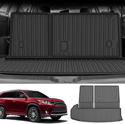 AOMSAZTO Cargo Mat Compatible with 2024 2025 2026 Toyota Grand Highlander: Cargo Liner with Backrest Mat 2-in-1 - All Weather TPE Trunk Mat for Grand Highlander Accessories (Not Fit Highlander) in Kuwait