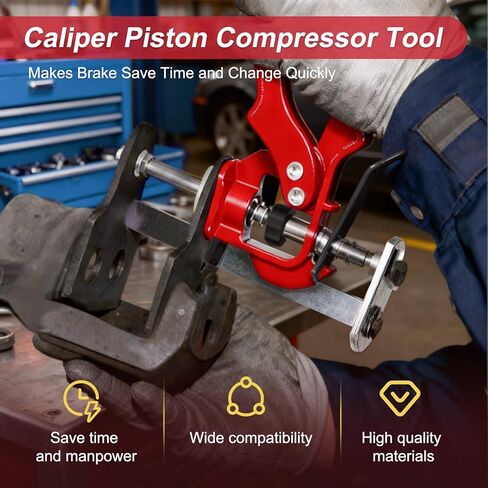أداة ضغط فرجار الفرامل، أداة فرجار فرامل 4 مكبس لفرجار مكبس فردي/توأم/رباعي، موزع وسادة الفرامل 29100 متوافق مع معظم السيارات والشاحنات الخفيفة (أحمر) in Kuwait