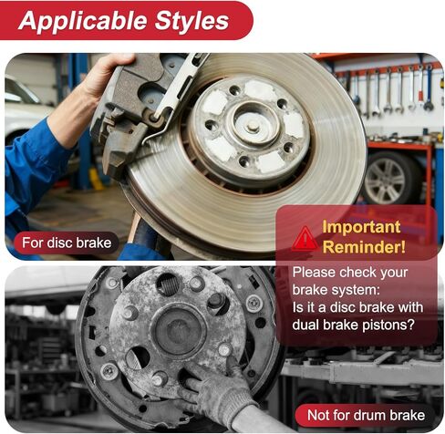 أداة ضغط فرجار الفرامل، أداة فرجار فرامل 4 مكبس لفرجار مكبس فردي/توأم/رباعي، موزع وسادة الفرامل 29100 متوافق مع معظم السيارات والشاحنات الخفيفة (أحمر) in Kuwait