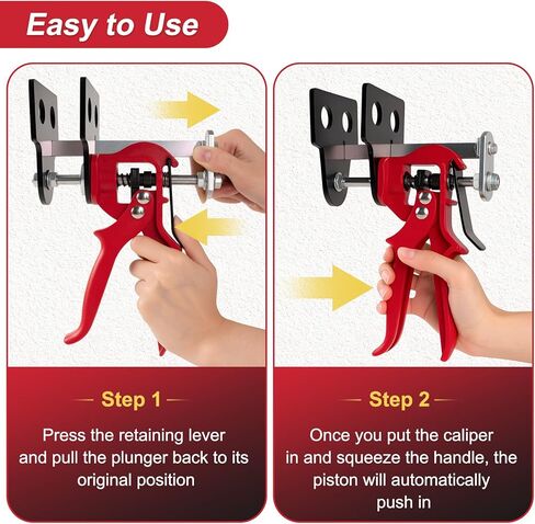 أداة ضغط فرجار الفرامل، أداة فرجار فرامل 4 مكبس لفرجار مكبس فردي/توأم/رباعي، موزع وسادة الفرامل 29100 متوافق مع معظم السيارات والشاحنات الخفيفة (أحمر) in Kuwait