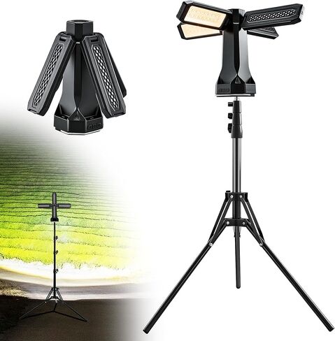 Portable Camping Light with Stand 67'' Rechargeable Work Light - 6500Lumen, 20000mAh Battery, 2700K-6000K Dimmable Emergency Flashlight with Magnetic Base for Camping, Garage, Power Outages in Saudi Arabia