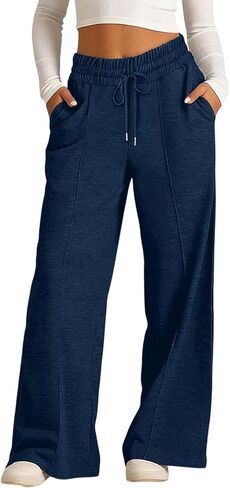 Baggy Sweatpants for Girls Wide Leg Elastic High Waist Sweat Pant Drawstring Athletic Open Bottom Trousers 3-13years in Saudi Arabia