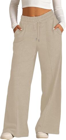 Baggy Sweatpants for Girls Wide Leg Elastic High Waist Sweat Pant Drawstring Athletic Open Bottom Trousers 3-13years in Saudi Arabia