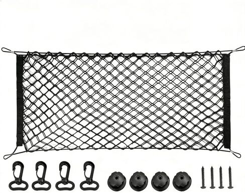 Adjustable Elastic Cargo Net with Hooks, Expandable Truck Bed Organizer for SUV, Sedan & Pickup, Heavy-Duty Stretchable Storage Mesh in Saudi Arabia