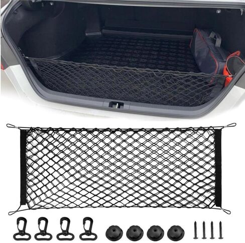 Adjustable Elastic Cargo Net with Hooks, Expandable Truck Bed Organizer for SUV, Sedan & Pickup, Heavy-Duty Stretchable Storage Mesh in Saudi Arabia