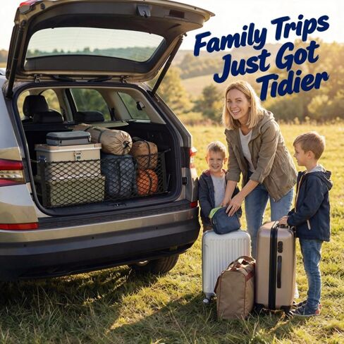 Adjustable Elastic Cargo Net with Hooks, Expandable Truck Bed Organizer for SUV, Sedan & Pickup, Heavy-Duty Stretchable Storage Mesh in Saudi Arabia