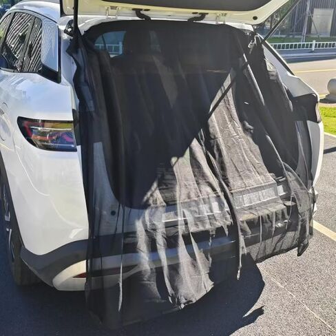 Car Tailgate Mesh Screen, 72"x 58.5" Magnetic Car Net for SUV Camping, UV & Bug Protection, Breathable Auto Gate Hatch Sunshade Net, Universal Camping Accessoires for SUV, MPV, Hatchback in Saudi Arabia