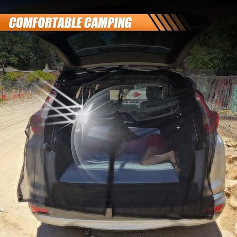 Car Tailgate Mesh Screen, 72"x 58.5" Magnetic Car Net for SUV Camping, UV & Bug Protection, Breathable Auto Gate Hatch Sunshade Net, Universal Camping Accessoires for SUV, MPV, Hatchback in Saudi Arabia
