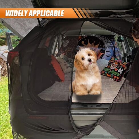 Car Tailgate Mesh Screen, 72"x 58.5" Magnetic Car Net for SUV Camping, UV & Bug Protection, Breathable Auto Gate Hatch Sunshade Net, Universal Camping Accessoires for SUV, MPV, Hatchback in Saudi Arabia