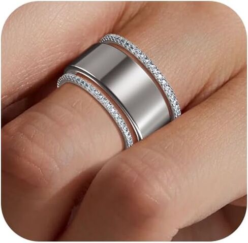 2 حزمة من خواتم التراص المطلية بالذهب عيار 14 قيراط لـ Oura Gen 4/ Oura Gen 3، مكعب زركونيا مقلد الماس Oura Ring Stack للنساء in Kuwait