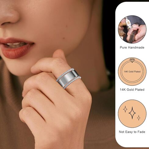 2 حزمة من خواتم التراص المطلية بالذهب عيار 14 قيراط لـ Oura Gen 4/ Oura Gen 3، مكعب زركونيا مقلد الماس Oura Ring Stack للنساء in Kuwait