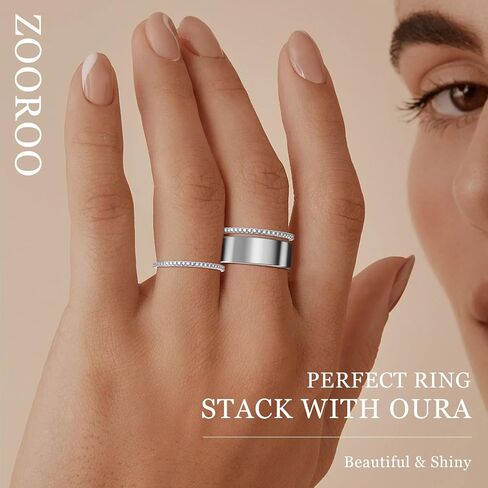 2 حزمة من خواتم التراص المطلية بالذهب عيار 14 قيراط لـ Oura Gen 4/ Oura Gen 3، مكعب زركونيا مقلد الماس Oura Ring Stack للنساء in Kuwait