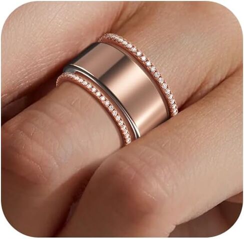 2 حزمة من خواتم التراص المطلية بالذهب عيار 14 قيراط لـ Oura Gen 4/ Oura Gen 3، مكعب زركونيا مقلد الماس Oura Ring Stack للنساء in Kuwait