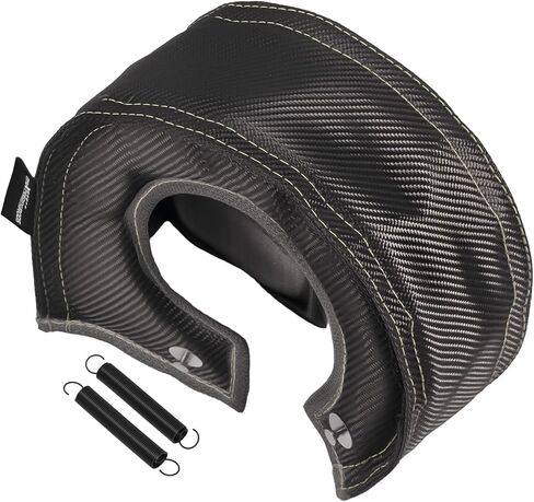 بطانية maxpeedingrods T6 من ألياف الكربون توربو غطاء درع الحرارة مع زنبركات تثبيت لـ HX52 HT60 GT40 T88 GT55 GT5533R GT5541R T88 Turbo in Kuwait