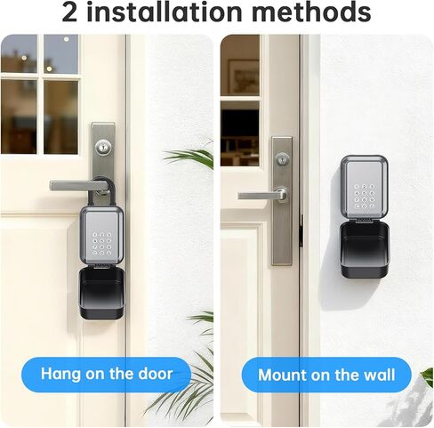 Smart Key Lock Box - Bluetooth APP(Tuya APP) Control & PIN Code, IP65 Weatherproof Wall Mounted Lock Box for Airbnb, Realtor, Home Office, Holds 5 Keys+3 Access Cards in Kuwait