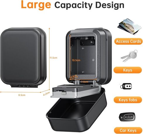 Smart Key Lock Box - Bluetooth APP(Tuya APP) Control & PIN Code, IP65 Weatherproof Wall Mounted Lock Box for Airbnb, Realtor, Home Office, Holds 5 Keys+3 Access Cards in Kuwait