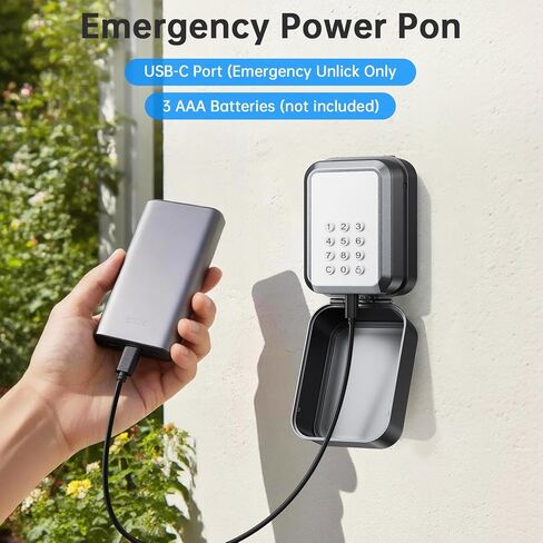 Smart Key Lock Box - Bluetooth APP(Tuya APP) Control & PIN Code, IP65 Weatherproof Wall Mounted Lock Box for Airbnb, Realtor, Home Office, Holds 5 Keys+3 Access Cards in Kuwait