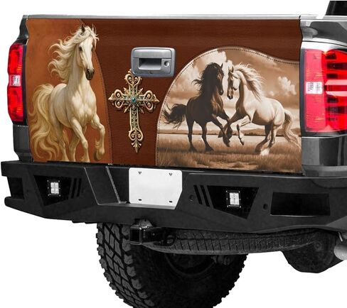 ThangPham Shop Native Horse Truck Tailgate Wrap – Tailgate Wrap with Horse Theme in Saudi Arabia