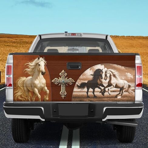 ThangPham Shop Native Horse Truck Tailgate Wrap – Tailgate Wrap with Horse Theme in Saudi Arabia