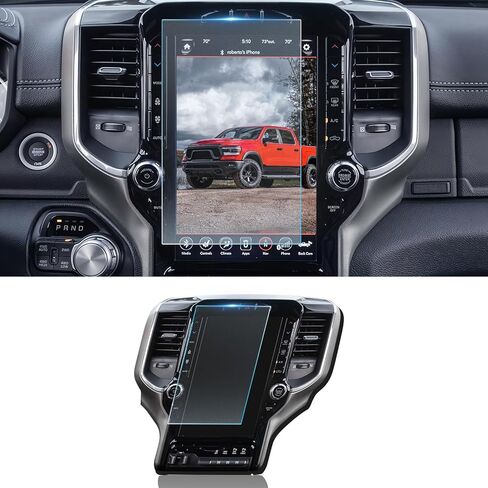 Bibibo لعام 2025 RAM 14.4 "حامي الشاشة 2025 2026 DODGE RAM 1500 2500 3500 LARAMIE/REBEL/LIMITED/LIMITED LONGHORN/TUNGSTEN UCONNECT 5 14.4" Glass Glass المضادة للهلوب المضاد للخلع. in Kuwait
