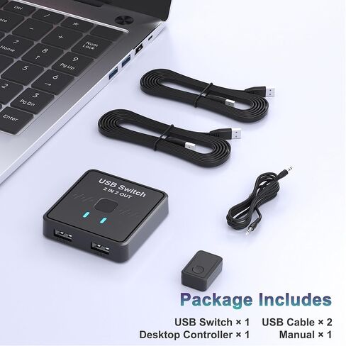 Switch USB3.0 ، فاصل USB ، محدد ثنائي الاتجاه 2 في 1 Out/ 1 في 2 ، شارك أجهزة USB بين 2 كمبيوتر للطابعة ولوحة المفاتيح والماسحة الضوئية والماوس مع 2pcs A إلى كابلات ووحدة تحكم سطح المكتب in Kuwait