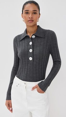 Women's Sugarman Knit Long Sleeve Polo in Saudi Arabia
