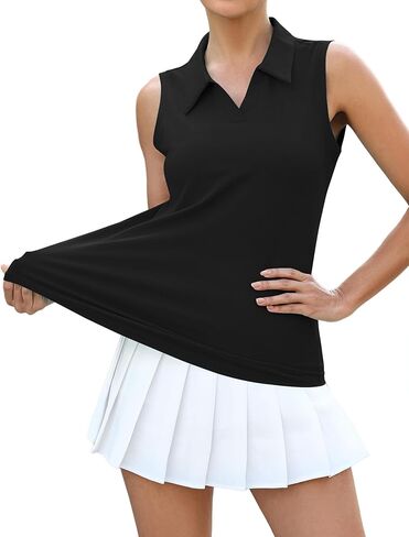 LOMON Womens Sleeveless Golf Polo Shirt V-Neck Collared 2026 Summer Tennis Tank Top S-XXL in Saudi Arabia