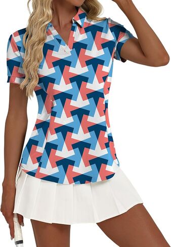 Rapbin Womens Polo Shirt Golf Shirts Women Collared Shirts Short Sleeve Tee V Neck Tops in Saudi Arabia