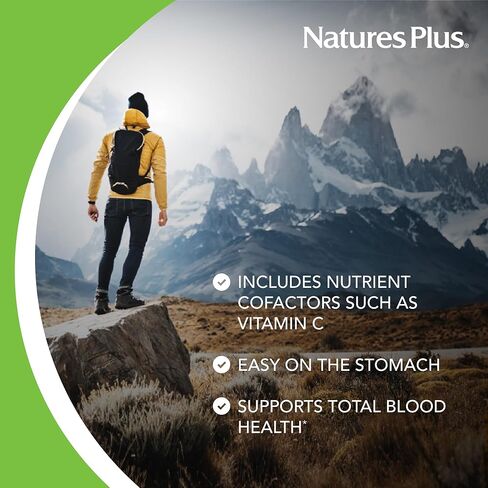 NaturesPlus Hema-Plex Iron - 60 Fast-Acting Capsules - 85 mg Elemental Iron + Vitamin C & Bioflavonoids for Healthy Red Blood Cells - Vegan, Gluten Free - 30 Servings in Saudi Arabia