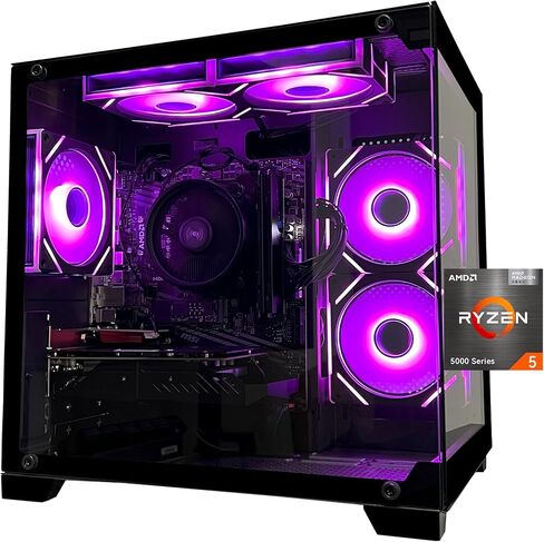 Gaming Desktop Computer PC,AMD Ryzen 5 5600,RTX3050 6GB,32GB RAM and 1TB M.2 NVMe PCle4.0,ARGB Fan,WiFi,Game Design Office Console,Sea View Room,Prebuilt Gaming PC Tower in Saudi Arabia