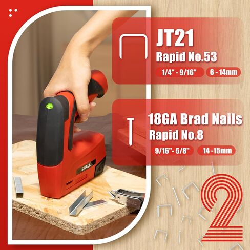 SHALL Electric Staple Gun, 2 in 1 Cordless Upholstery Stapler Nail Gun for Wood, 4V Rechargeable Brad Nailer Kit w/ 2500 Staples Nails, Staple Remover & Fast Charger for Crafts, DIY, Decoration in Saudi Arabia