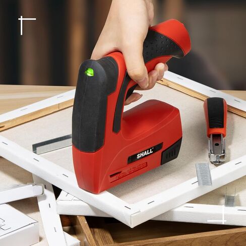 SHALL Electric Staple Gun, 2 in 1 Cordless Upholstery Stapler Nail Gun for Wood, 4V Rechargeable Brad Nailer Kit w/ 2500 Staples Nails, Staple Remover & Fast Charger for Crafts, DIY, Decoration in Saudi Arabia
