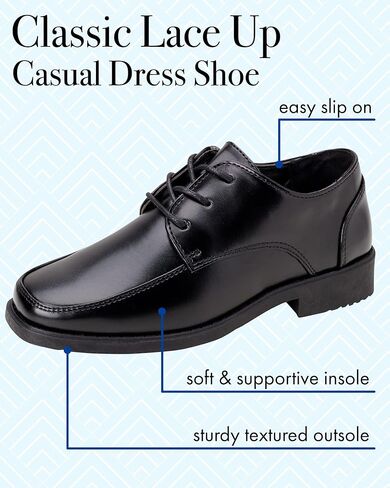 حذاء Josmo للأولاد برباط - أسود ناعم (مقاس 9 للأطفال الصغار) in Kuwait