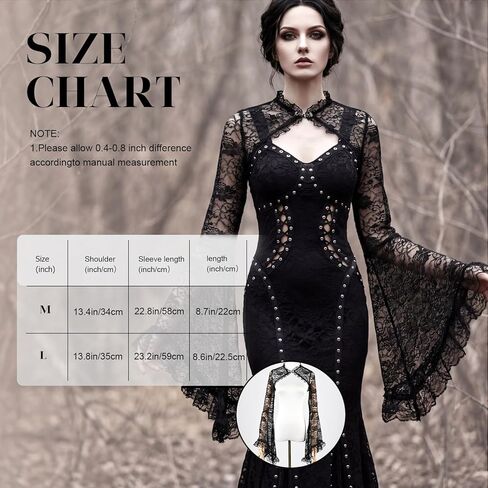 Bolero Shrug Top Trad Black Victorian Sleeves Sheer Mesh Cover Up Top for Vampire Cosplay Masquerade Carnival Party in Kuwait