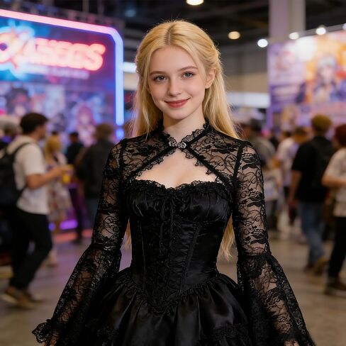 Bolero Shrug Top Trad Black Victorian Sleeves Sheer Mesh Cover Up Top for Vampire Cosplay Masquerade Carnival Party in Kuwait