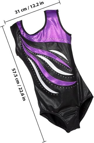 TEHAUX Gymnastics Leotard with Ballet Skirt, Washable and Quick-drying Purple Dance Performance Outfit for Ages 9-10 in Saudi Arabia