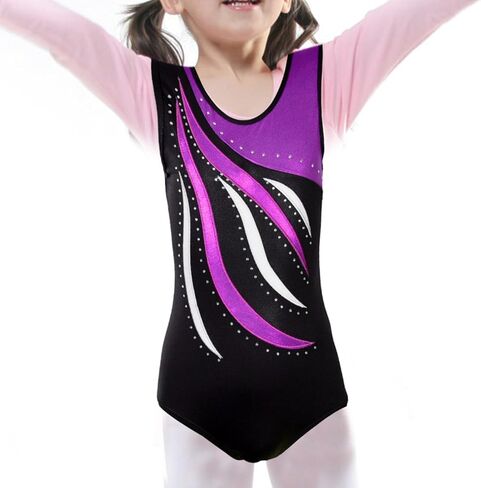 TEHAUX Gymnastics Leotard with Ballet Skirt, Washable and Quick-drying Purple Dance Performance Outfit for Ages 9-10 in Saudi Arabia