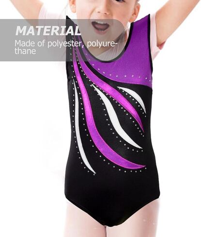 TEHAUX Gymnastics Leotard with Ballet Skirt, Washable and Quick-drying Purple Dance Performance Outfit for Ages 9-10 in Saudi Arabia