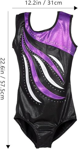 TEHAUX Gymnastics Leotard with Ballet Skirt, Washable and Quick-drying Purple Dance Performance Outfit for Ages 9-10 in Saudi Arabia