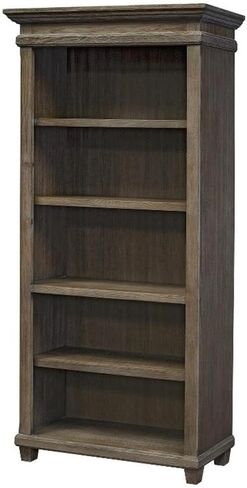 BOWERY HILL Set of 2 Credenza Office Desk Writing Table and Open Bookcase - Gray in Saudi Arabia