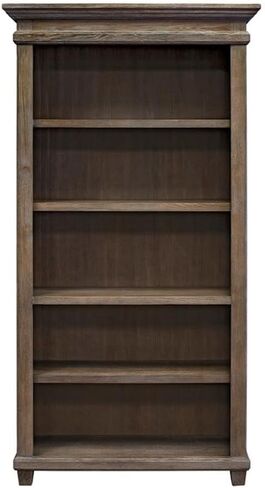 BOWERY HILL Set of 2 Credenza Office Desk Writing Table and Open Bookcase - Gray in Saudi Arabia
