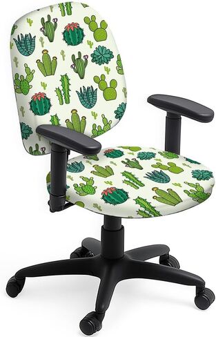 Polyester Office Chair Cover Set 2pcs Daisy Flower Protective Stretchable Chair Seat April Daisy Chairs Slipcover for Universal Desk Rotating Computer Chairs Office Gifts in Saudi Arabia