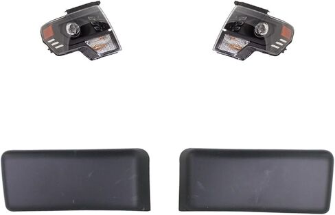 طقم المصابيح الأمامية البديلة (السائق والراكب) يناسب Ford F-150 V8 2009-2010 (4.6L / 5.4L) LED in Kuwait