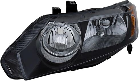 طقم مصابيح أمامية بديلة (يسار ويمين) يناسب Honda Civic Si Sedan 2007-2008 2.0L هالوجين in Kuwait