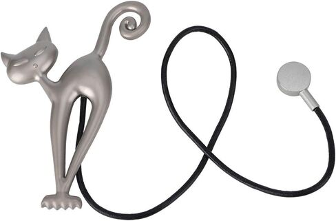 GLOGLOW Curtain Swag Holder Metal Cat Shape Magnetic Curtain Holders, Cotton Tieback Clips, Silver, 15.7 Inch, Easy Installation, 2 Pack Nan Daily Necessities in Saudi Arabia
