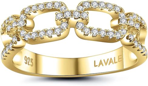 LAVALE Moissanite Wedding Band for Women,Twist Link D Color VVS1 Lab Created Diamond Rings,Half Eternity Stackable Band Ring,S925 Sterling Silver Chain Link Ring in Kuwait