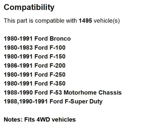 عمود توجيه تلسكوبي لـ 1980-1991 Ford Bronco/F-150/F-250/F-350 1980-1983 F-100 1986-1991 F-200 1988-1990 F-53 هيكل متنقل و1988,1990-1991 F-Super Duty 000-980 000980 in Kuwait