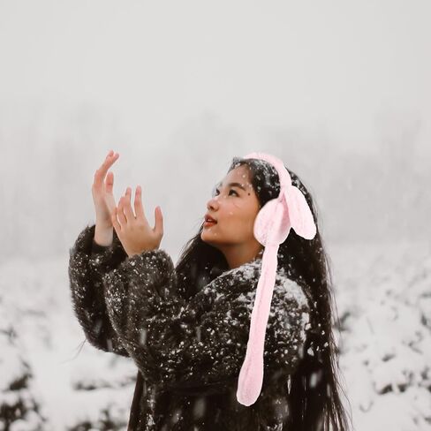 HANABASS Rabbit Ear Earmuffs Women Winter Plush Movable Ear Warmers Cold Weather Outdoor Accessories in Saudi Arabia