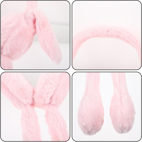 HANABASS Rabbit Ear Earmuffs Women Winter Plush Movable Ear Warmers Cold Weather Outdoor Accessories in Saudi Arabia